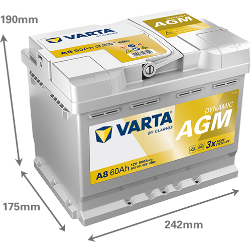 60Ah Varta AGM A8 (D52)