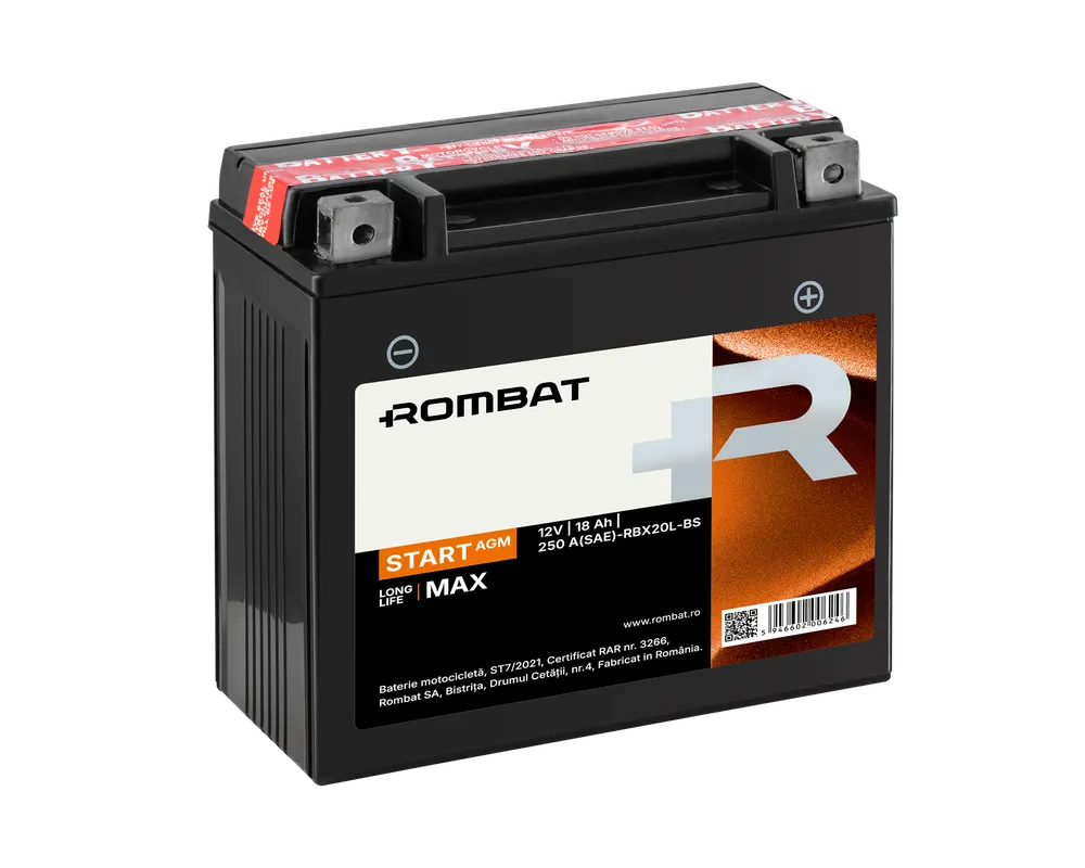 Bat moto 12Vx18Ah Start AGM RBX20L-BS