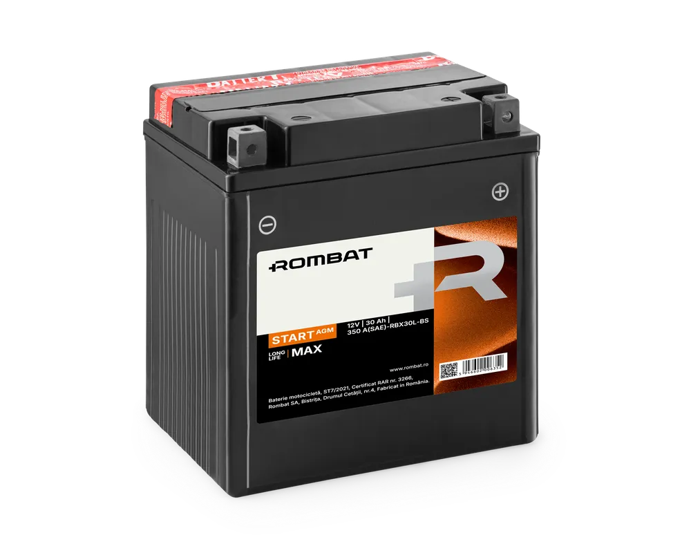 Bat moto 12Vx30Ah Start AGM RBX30L-BS