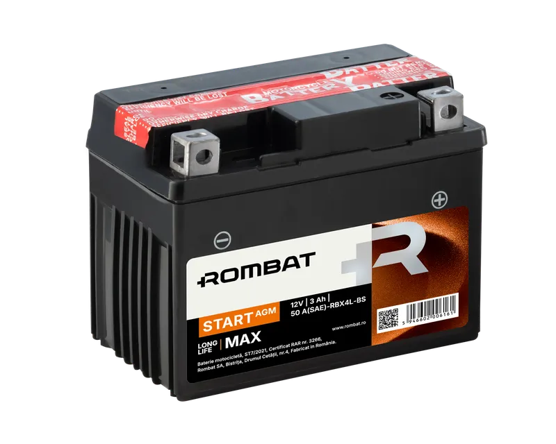 Rombat Start AGM 3Ah RBX4L-BS