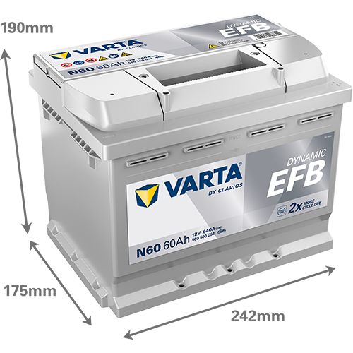 [560500064D842] 60Ah Varta EFB N60 (D53)
