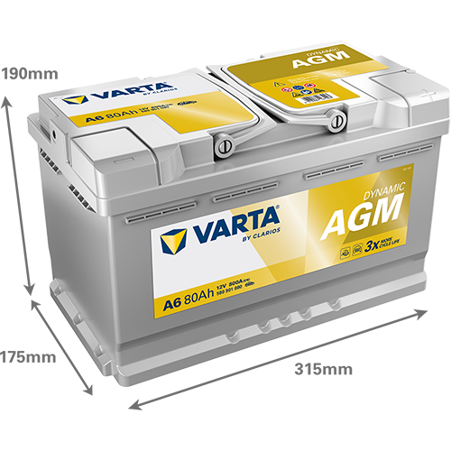 [580901080K262] Varta Dynamic AGM 80Ah A6