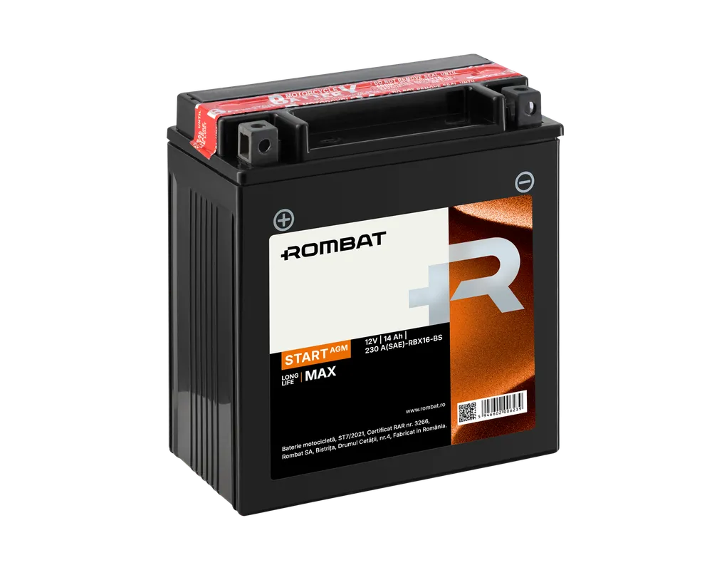 Bat moto 12Vx14Ah Start AGM RBX16-BS