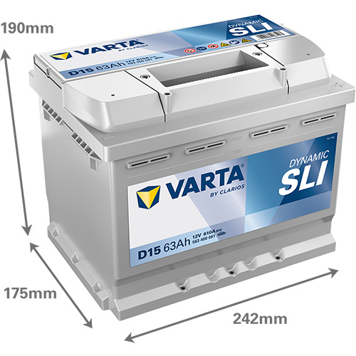 [5634000613162] 63Ah Varta Silver D15
