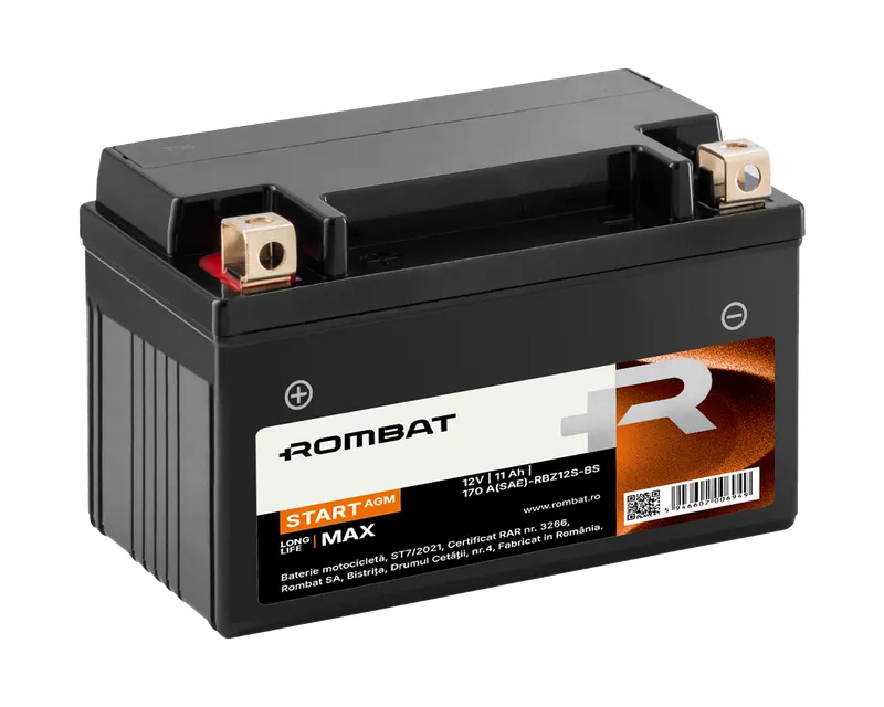 [RBZ12S-BS] Rombat Start AGM 11Ah RBZ12S-BS